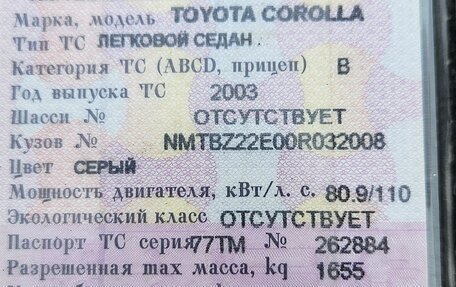 Toyota Corolla, 2003 год, 680 000 рублей, 4 фотография