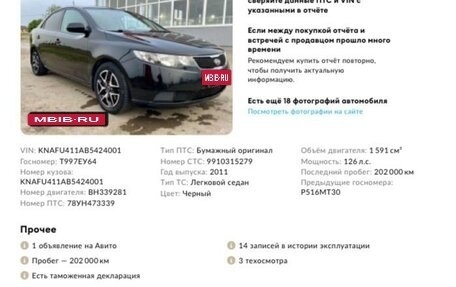 KIA Cerato III, 2011 год, 840 000 рублей, 17 фотография