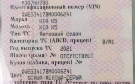 KIA K5, 2021 год, 2 350 000 рублей, 23 фотография