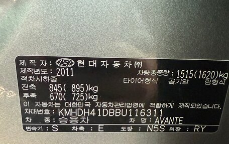 Hyundai Avante, 2011 год, 1 150 000 рублей, 7 фотография