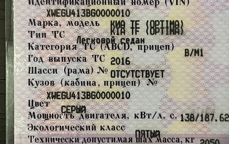 KIA Optima IV, 2016 год, 1 900 000 рублей, 20 фотография