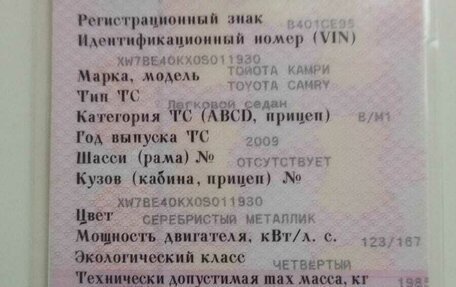 Toyota Camry, 2009 год, 840 000 рублей, 7 фотография