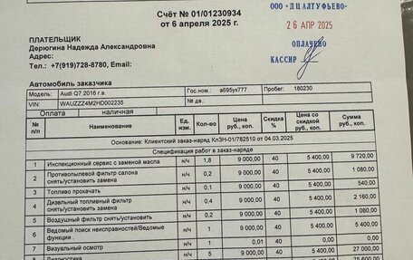 Audi Q7, 2016 год, 3 900 000 рублей, 15 фотография