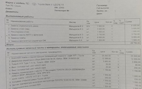 Toyota Mark II VIII (X100), 1993 год, 1 100 000 рублей, 30 фотография