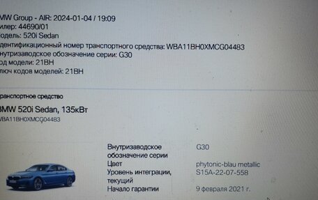 BMW 5 серия, 2020 год, 4 500 000 рублей, 16 фотография