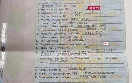 Hyundai Elantra III, 2005 год, 400 000 рублей, 9 фотография