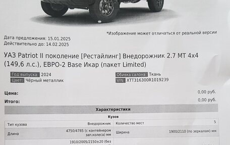 ЛуАЗ Patriot, 2024 год, 1 850 000 рублей, 22 фотография