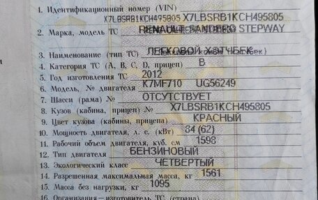 Renault Sandero I, 2012 год, 520 000 рублей, 5 фотография