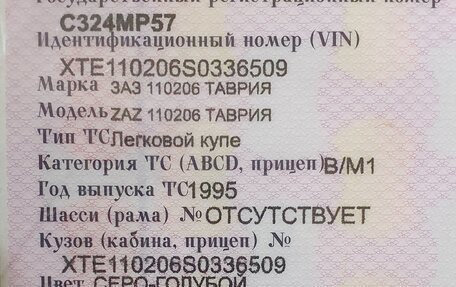 ЗАЗ 1102 «Таврия», 1995 год, 100 000 рублей, 19 фотография
