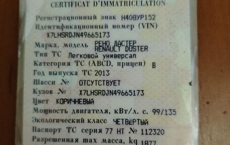 Renault Duster I рестайлинг, 2013 год, 1 100 000 рублей, 8 фотография