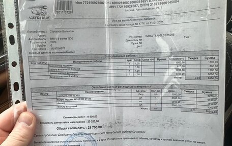 BMW 5 серия, 2020 год, 2 350 000 рублей, 10 фотография