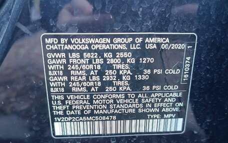 Volkswagen Atlas I, 2020 год, 2 133 665 рублей, 2 фотография