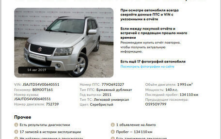 Suzuki Grand Vitara, 2011 год, 1 147 000 рублей, 2 фотография