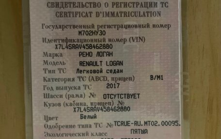 Renault Logan II, 2017 год, 285 000 рублей, 13 фотография