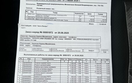 Toyota Land Cruiser Prado 120 рестайлинг, 2003 год, 1 300 000 рублей, 10 фотография