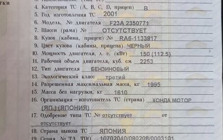 Honda Odyssey II, 2001 год, 490 000 рублей, 26 фотография