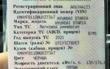 Hyundai Staria, 2021 год, 4 500 000 рублей, 13 фотография