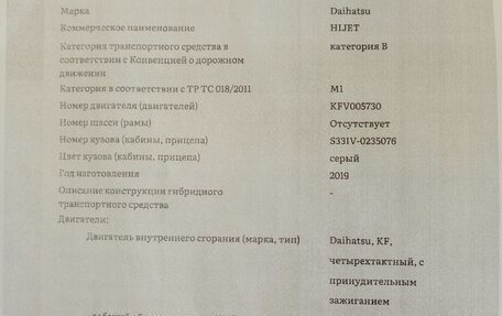 Daihatsu Hijet X, 2019 год, 1 150 000 рублей, 18 фотография