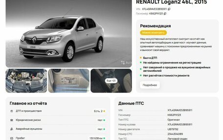 Renault Logan II, 2015 год, 649 900 рублей, 21 фотография