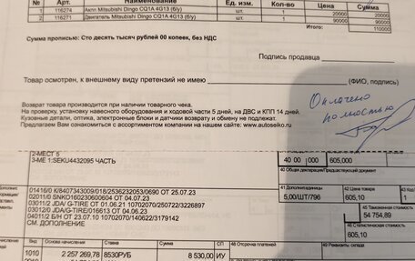 Mitsubishi Dingo, 2002 год, 200 000 рублей, 1 фотография