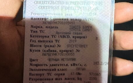 Toyota Camry, 2019 год, 2 650 000 рублей, 17 фотография