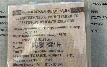 Hyundai Santa Fe IV, 2019 год, 3 200 000 рублей, 11 фотография