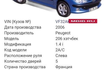 Peugeot 206, 2006 год, 315 000 рублей, 10 фотография