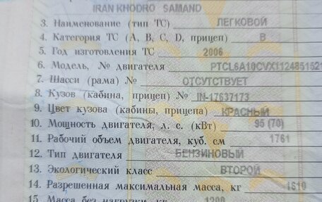 Iran Khodro Samand, 2006 год, 100 000 рублей, 1 фотография