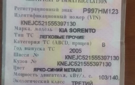 KIA Sorento IV, 2005 год, 820 000 рублей, 16 фотография