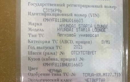 Hyundai Staria, 2021 год, 3 950 000 рублей, 8 фотография