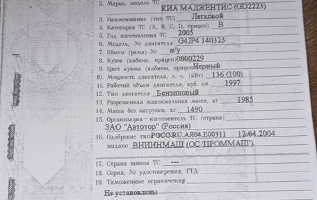 KIA Magentis I, 2005 год, 250 000 рублей, 9 фотография