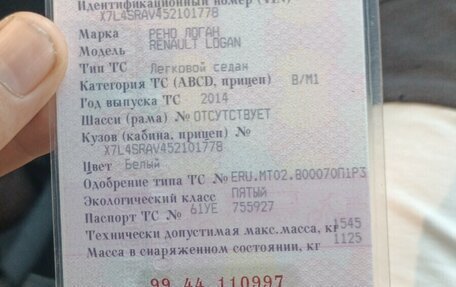 Renault Logan II, 2014 год, 340 000 рублей, 14 фотография