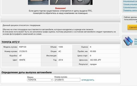 Toyota Vitz, 2014 год, 860 000 рублей, 13 фотография